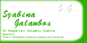 szabina galambos business card